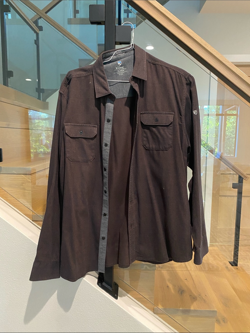 Kuhl Dark Brown Long Sleeve Button-Up Shirt